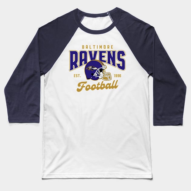 Baltimore Ravens Football Baseball T-Shirt by RFTR Design